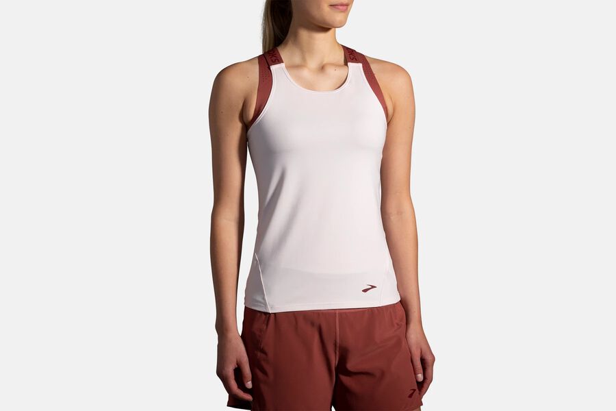 Womens Brooks Pick-Up Tank Tops Rosewater/Terracotta/Brooks | Clothing 5678-EUQNT